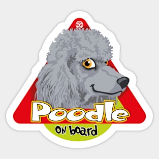 Giant Poodle on Board - Silver Sticker